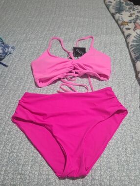 Zaful Pink Chiffon Top And Bottom